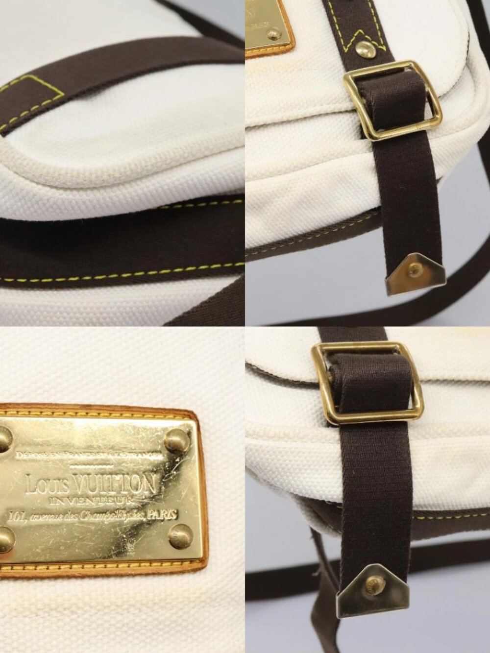 LOUIS VUITTON Antigua Buzas PM Shoulder Bag Canvas White M40042 Auth bs24492 - Picture 15 of 15